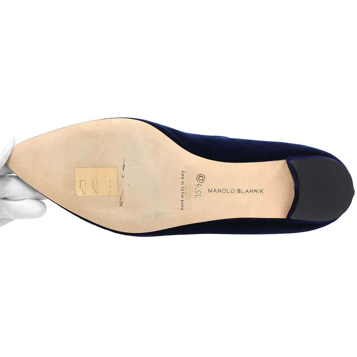 MANOLO BLAHNIK マノロブラニク KULOGLU ベルベットフラットパンプス