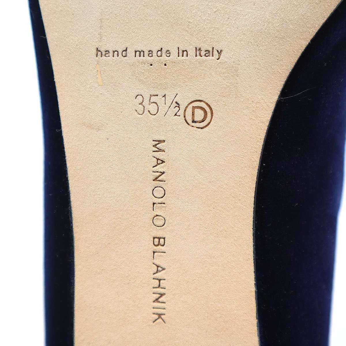 MANOLO BLAHNIK マノロブラニク KULOGLU ベルベットフラットパンプス 
