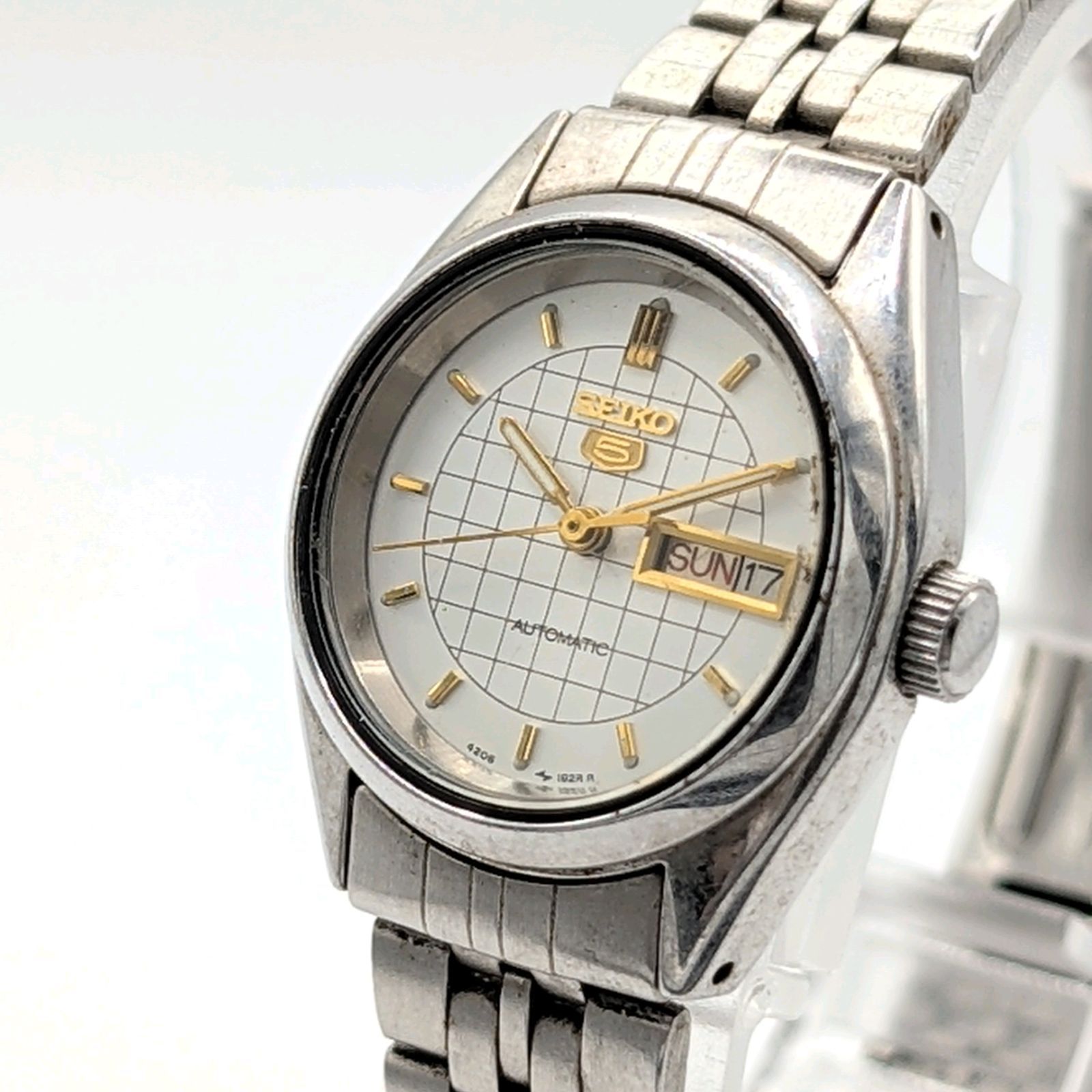 SEIKO SEIKO5 4206-0480 Watch Automatic Ladies Day-Date Y2K 00S 