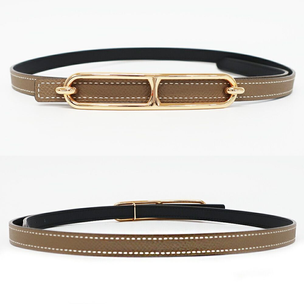 天白】エルメス ルリ ベルト リバーシブル バックル Z刻印 表記サイズ