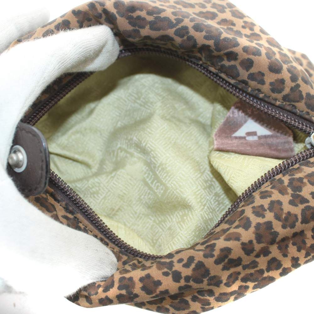 ボッテガヴェネタ BOTTEGA VENETA ポーチ ヒョウ柄 レオパード 茶