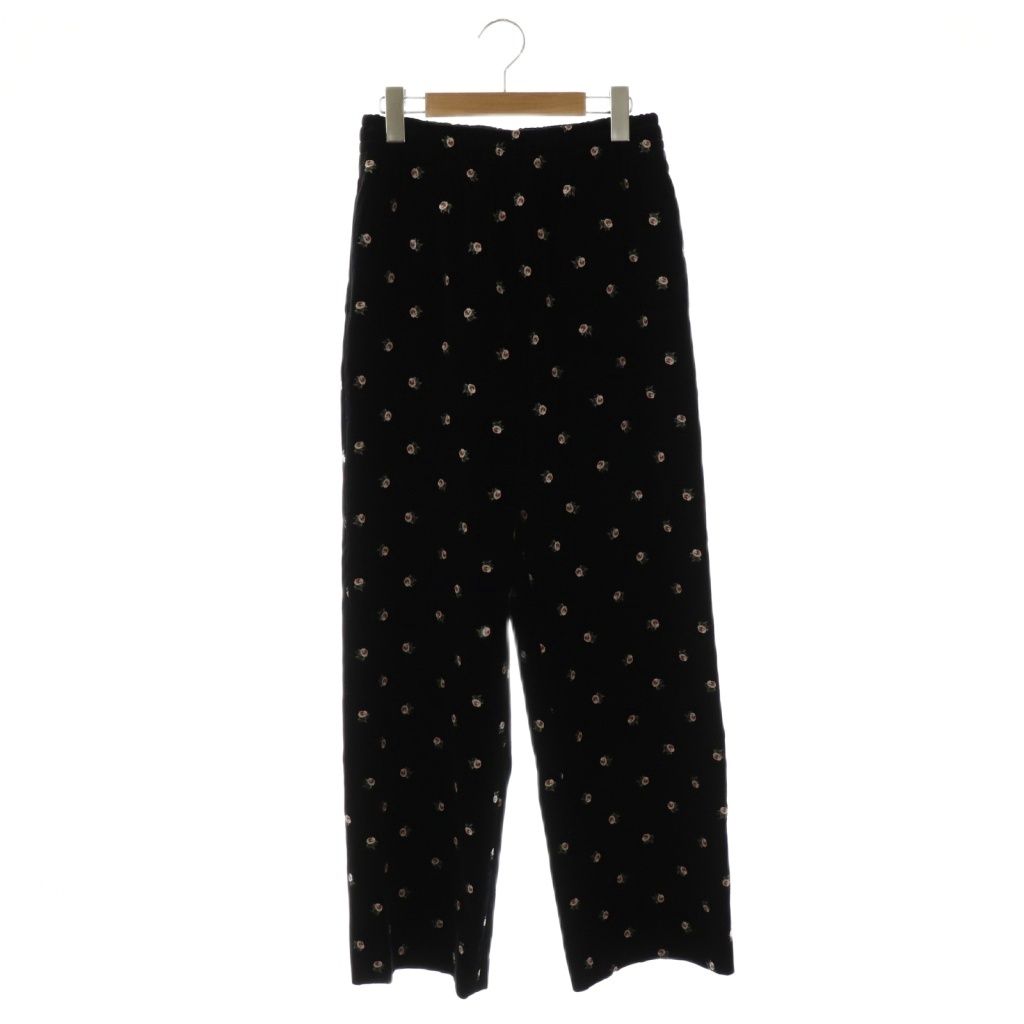 キャバン CABaN 24AW ベロア PETIT ROSE プリントパンツ ワイド