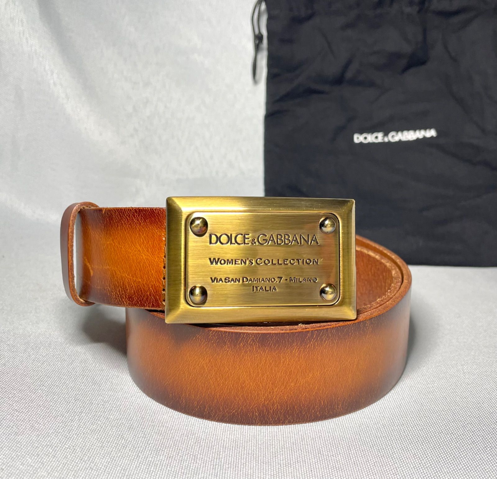 美品 希少 DOLCE&GABBANA ドルチェ&ガッバーナ ロゴプレート バックル
