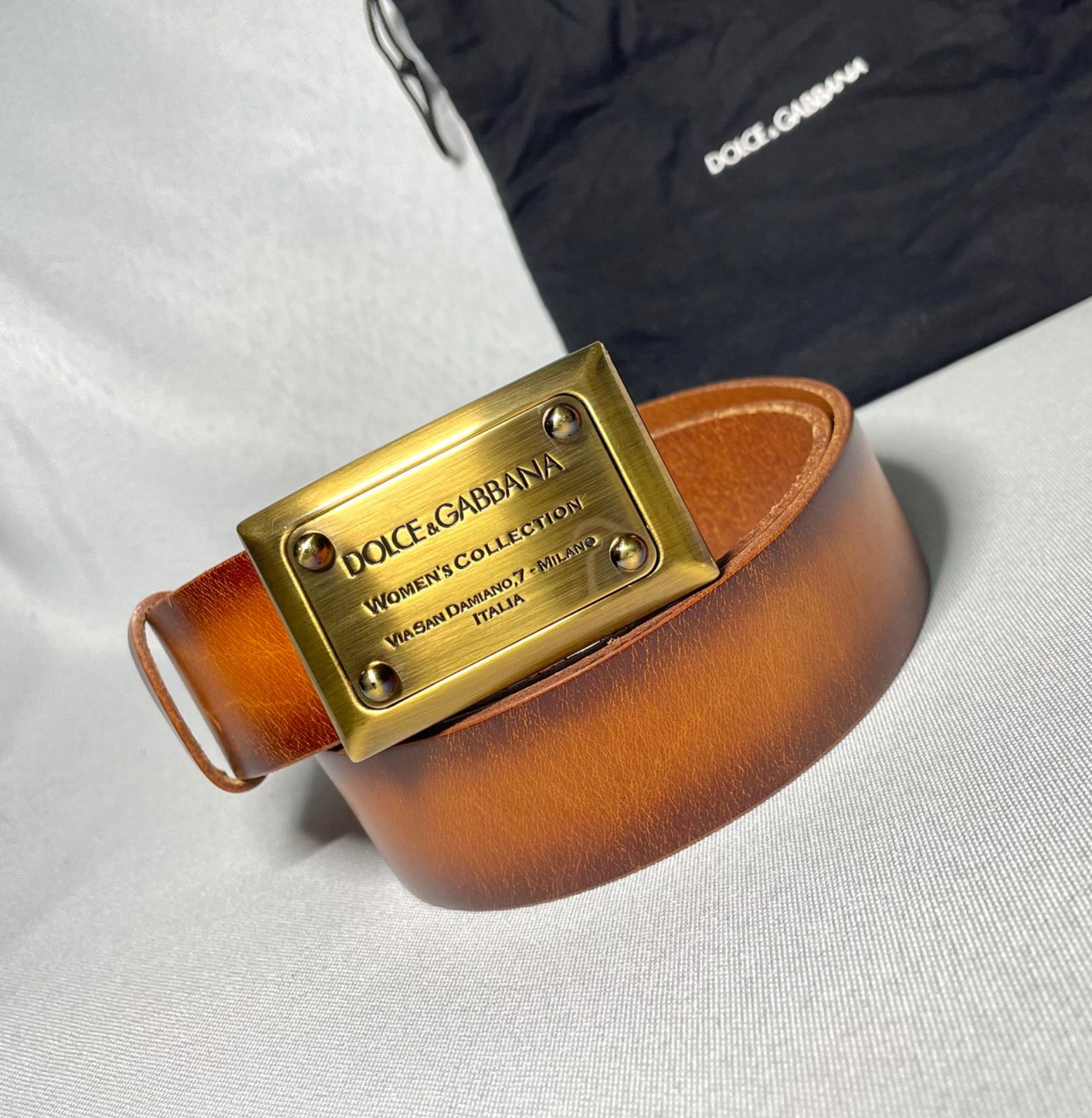 【✨未使用✨】DOLCE & GABBANA ゴールドバックル ‼️ 美品 希少 DOLCE&GABBANA ドルチェ&ガッバーナ ロゴプレート バックル