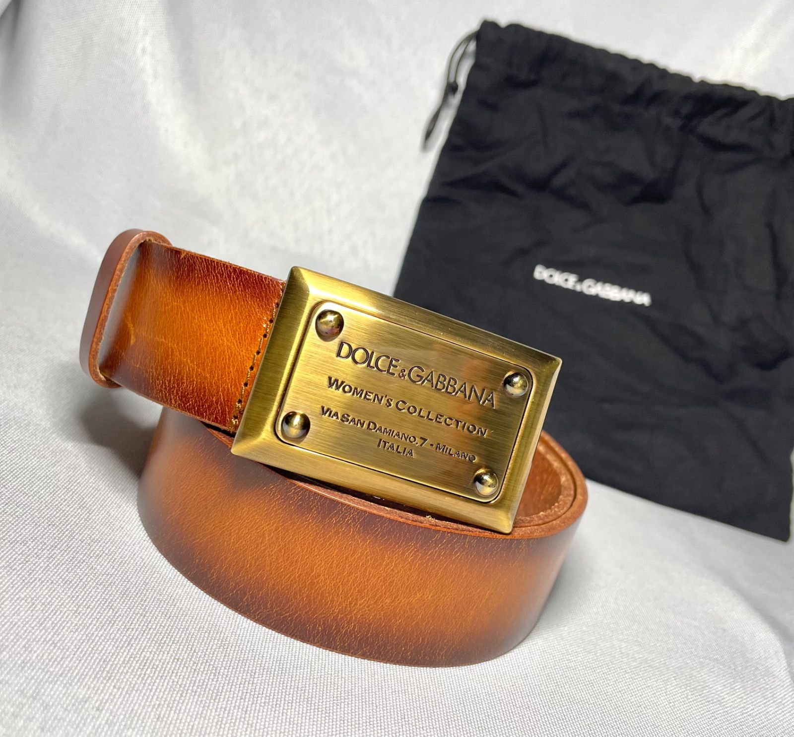 美品 希少 DOLCE&GABBANA ドルチェ&ガッバーナ ロゴプレート バックル