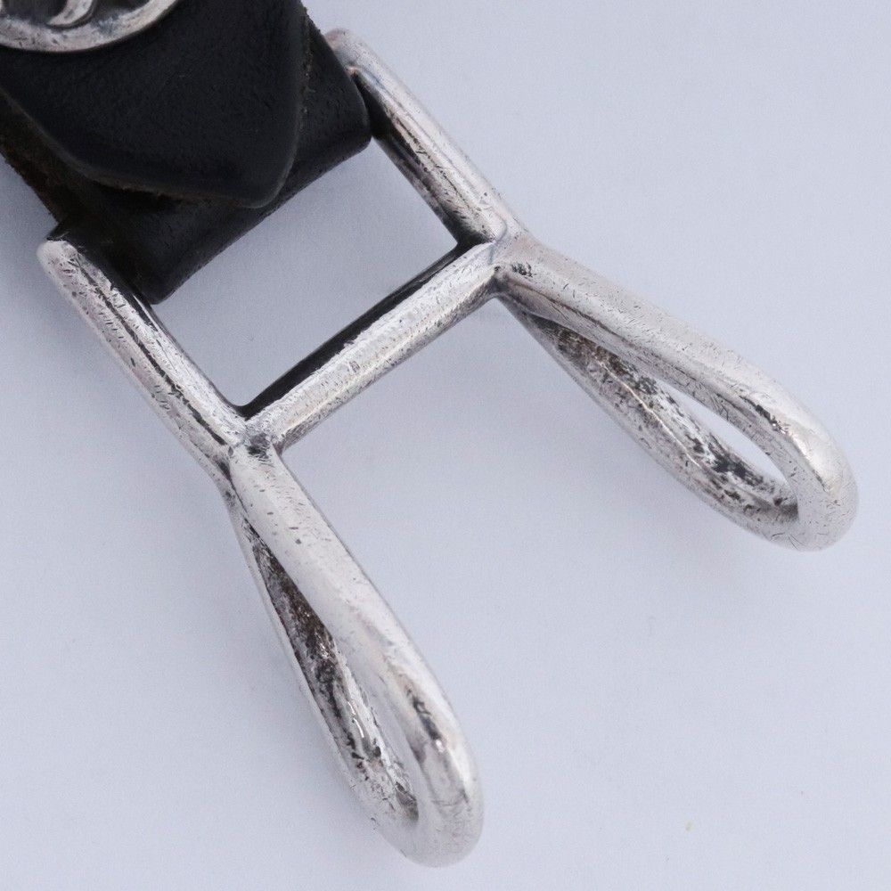 CHROME HEARTS Wベルトループ クロスボタン ブラックレザー - メルカリ