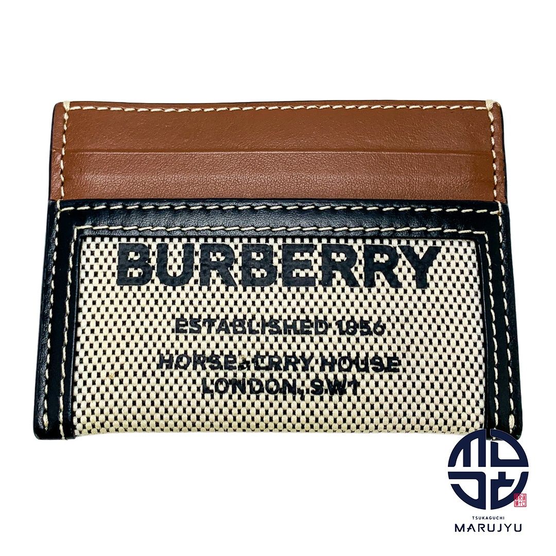 BURBERRY バーバリー ロゴ入り ブラウン 茶 ホースフェリープリント カードケース ブランド 小物 BURBERRY バーバリー ロゴ入り ブラウン 茶 ホースフェリープリント