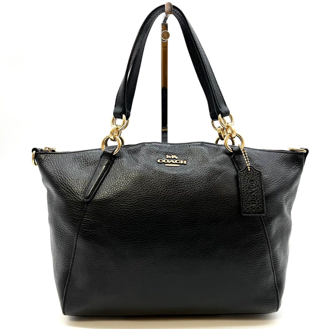 良品】coach y2k 2way shoulderbag hand gold logo parts leather 