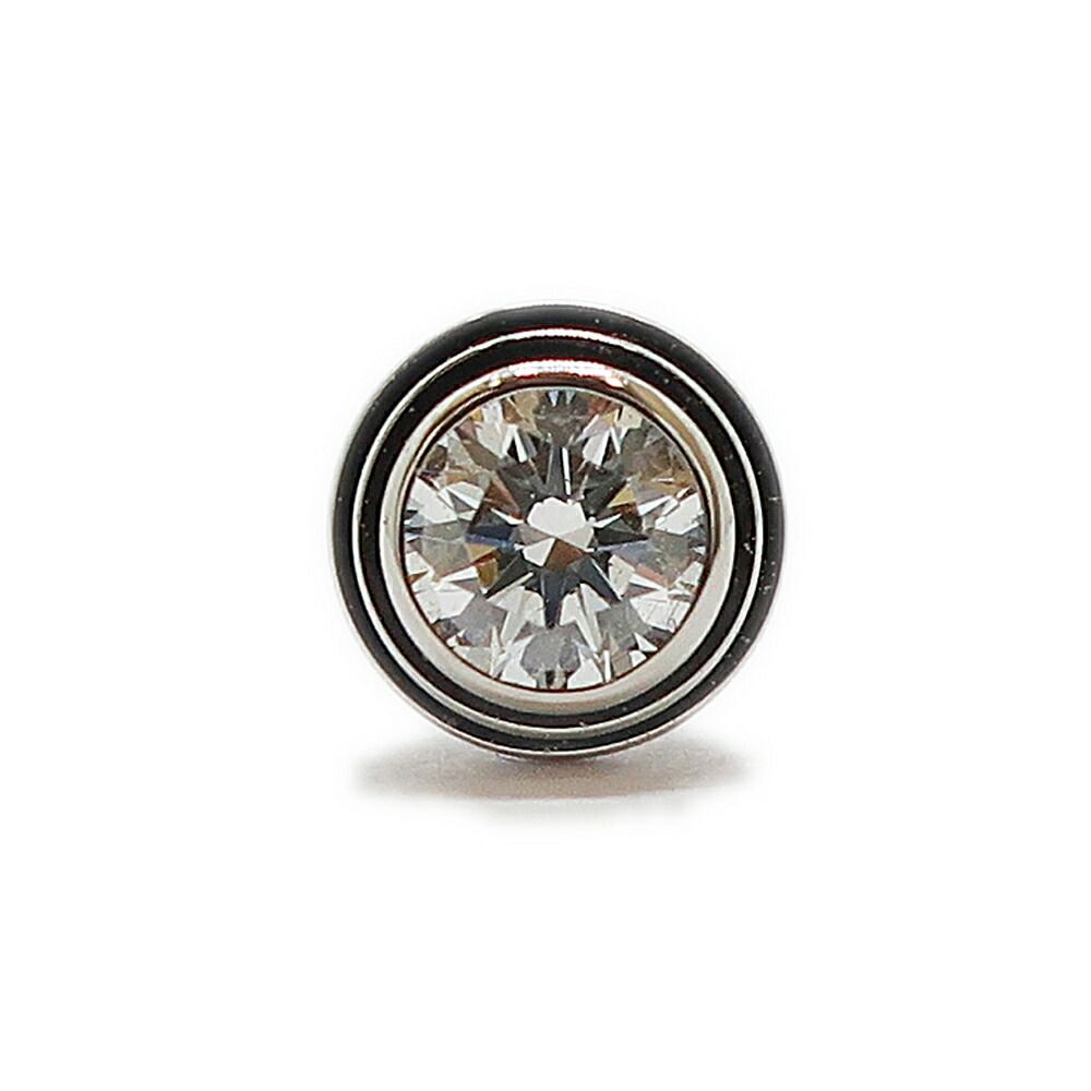 天白】カルティエ ダムール イヤリング 750WG ダイヤモンド ピアス