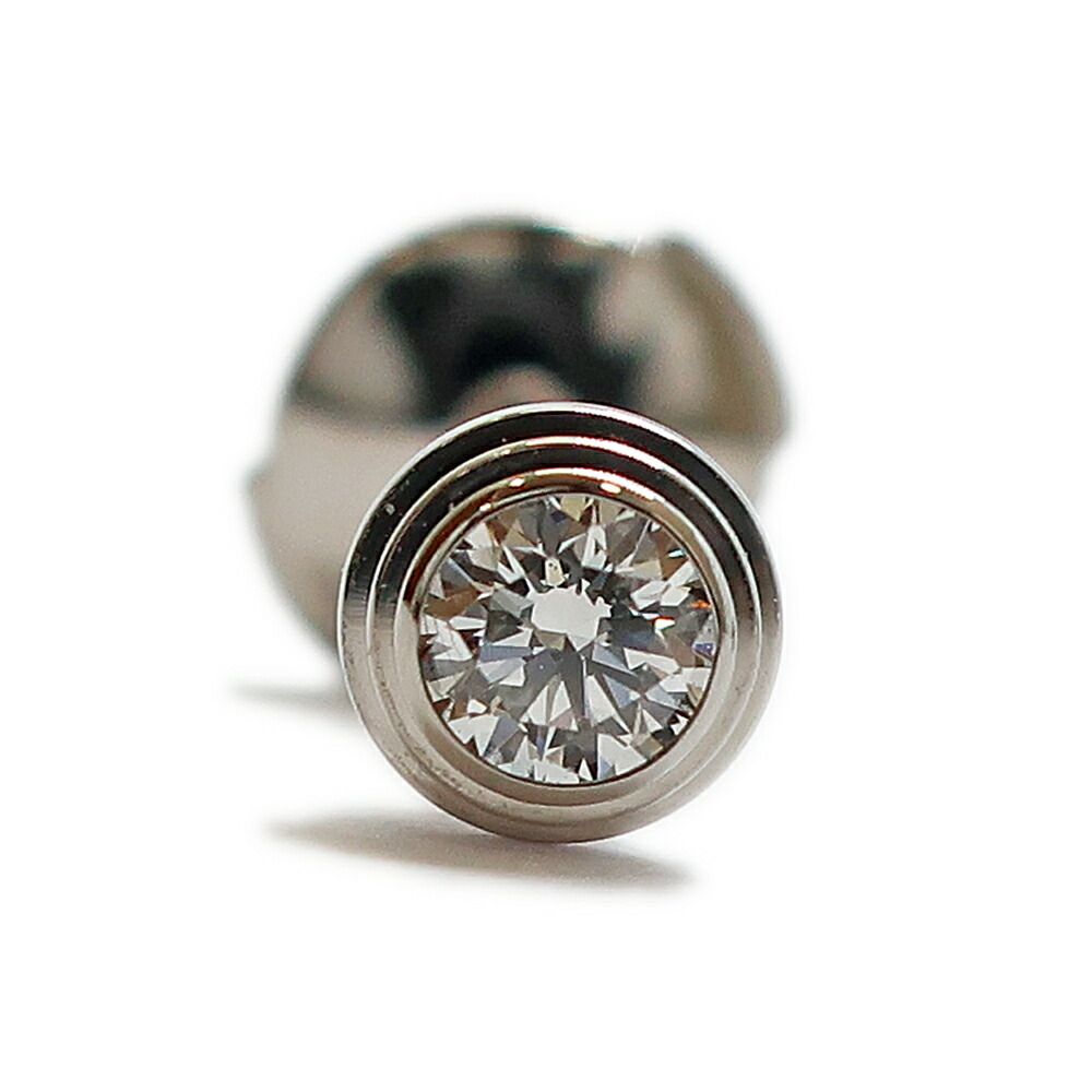 天白】カルティエ ダムール イヤリング 750WG ダイヤモンド ピアス