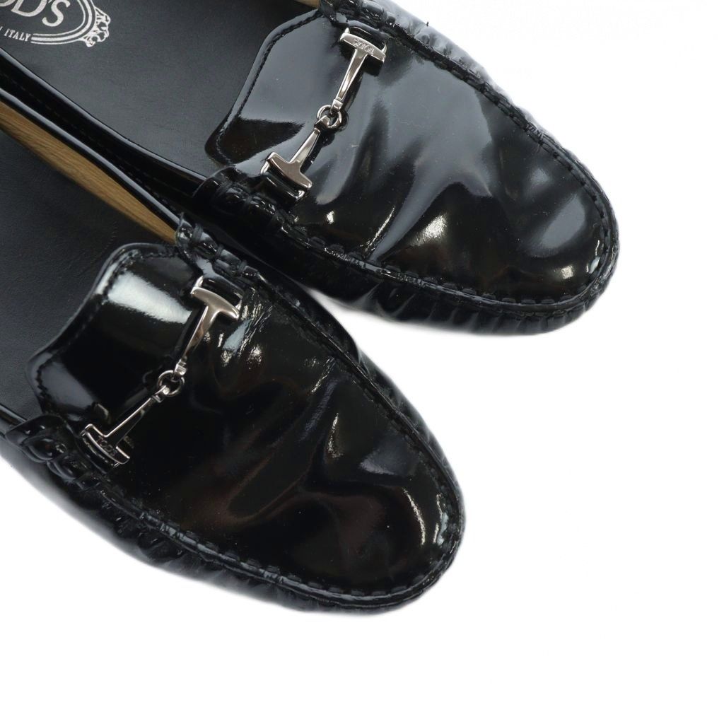 トッズ TOD'S ドライビングシューズ ローファー エナメル ビット ロゴ
