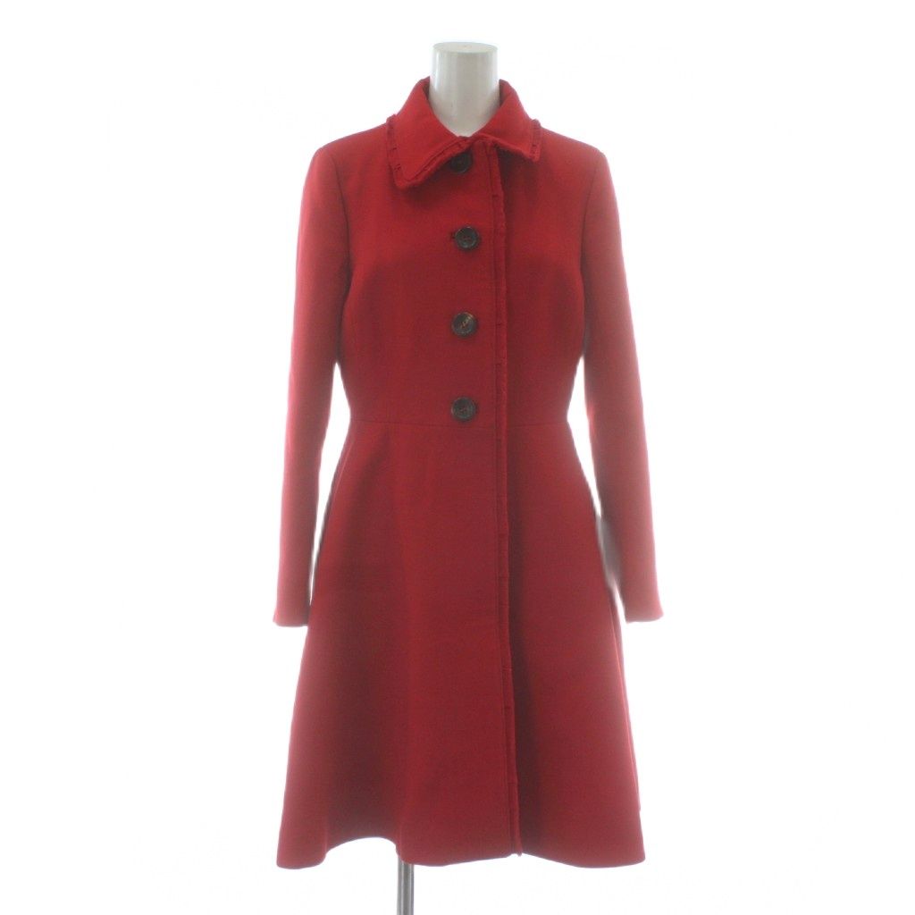 ミュウミュウ miumiu ステンカラーコート アウター ウール ロング 総