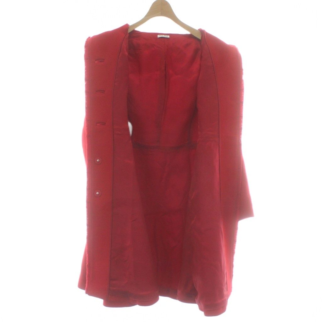 ミュウミュウ miumiu ステンカラーコート アウター ウール ロング 総