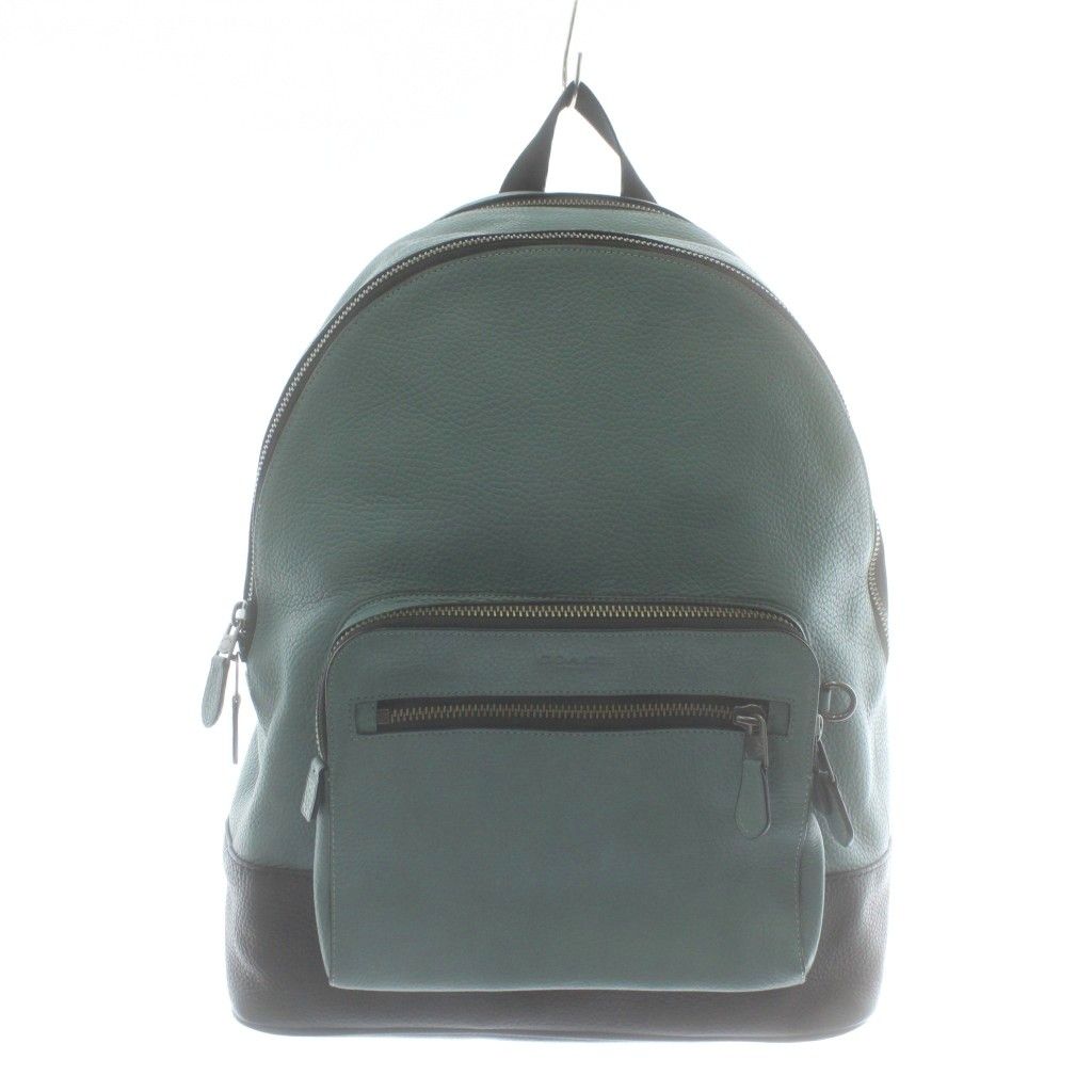 コーチ COACH リュックサック バックパック デイパック レザー ロゴ 青