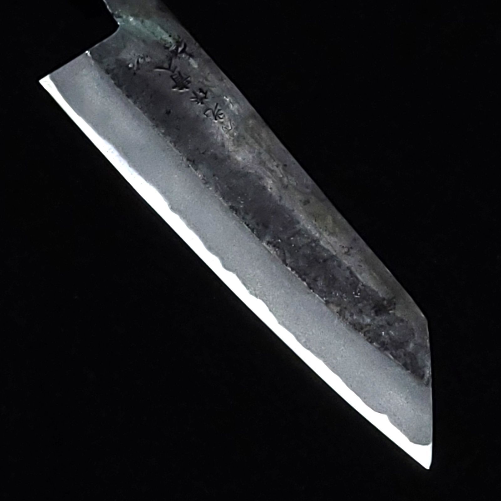 青紙2号 黒打 文化包丁 165㎜ G1401 焼栗柄 手作り 鍛造 月光作