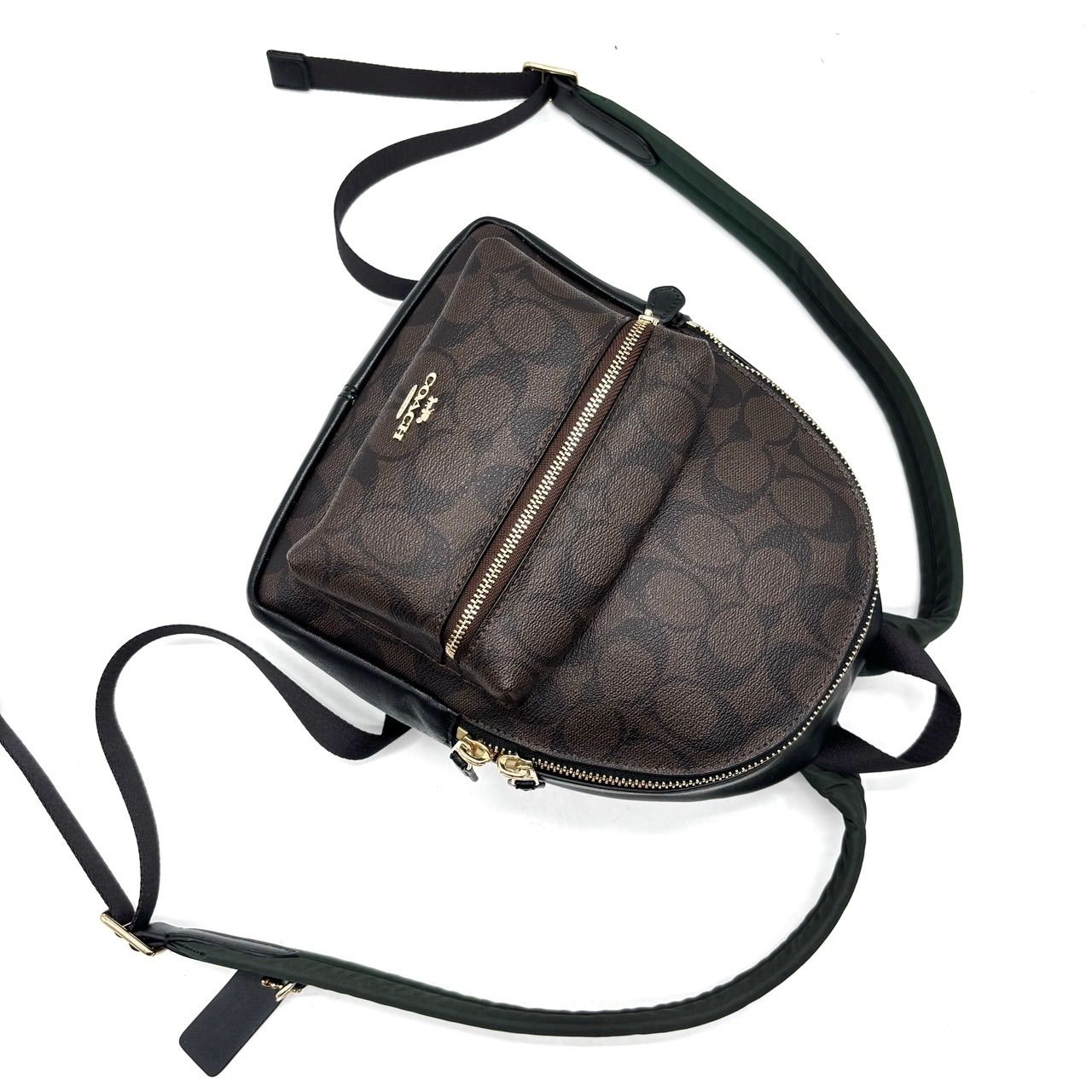 良品】 coach y2k signature pvc leather bagpack shoulder ladies