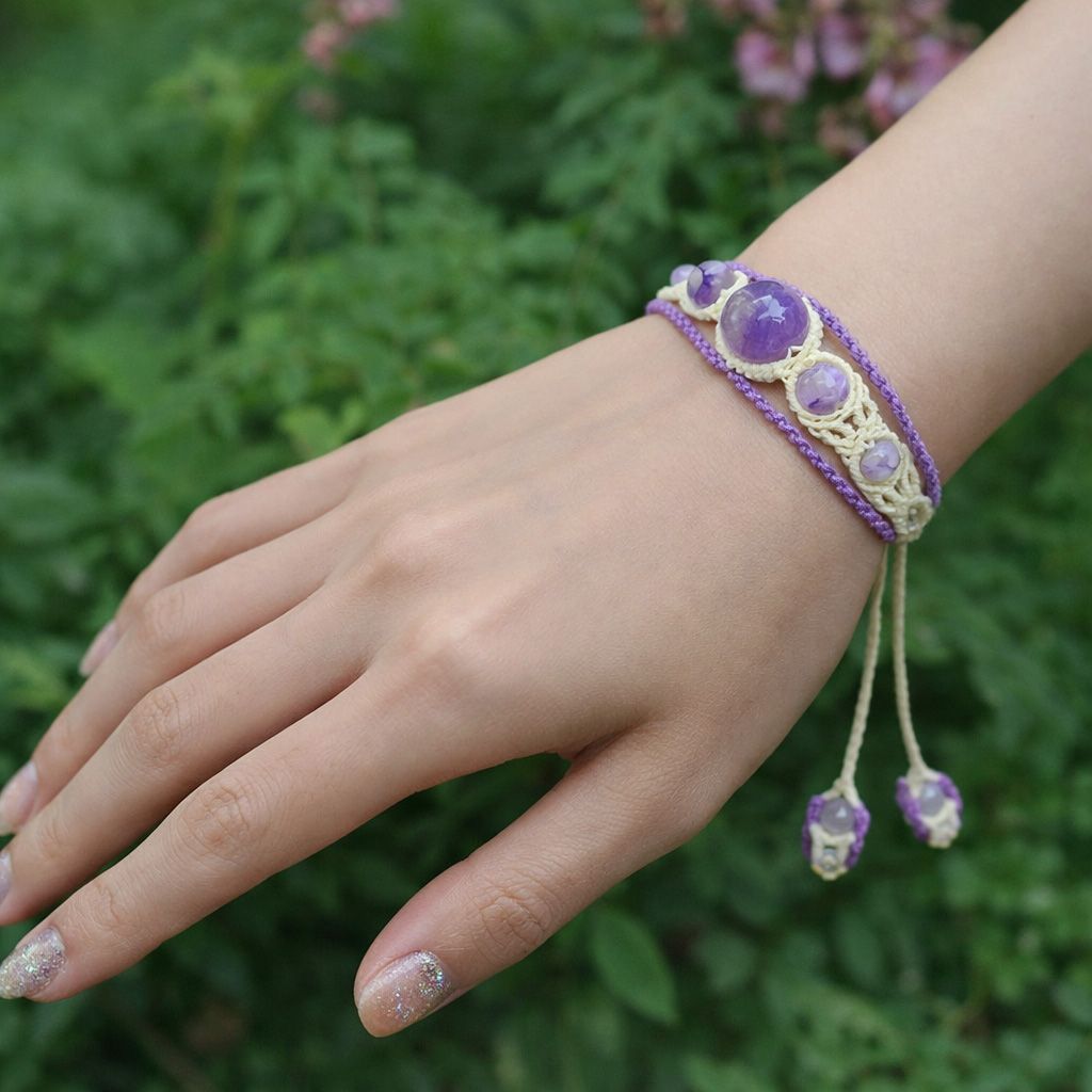 天使の水晶『エンジェルシリカ/チャロアイト』マクラメ編み