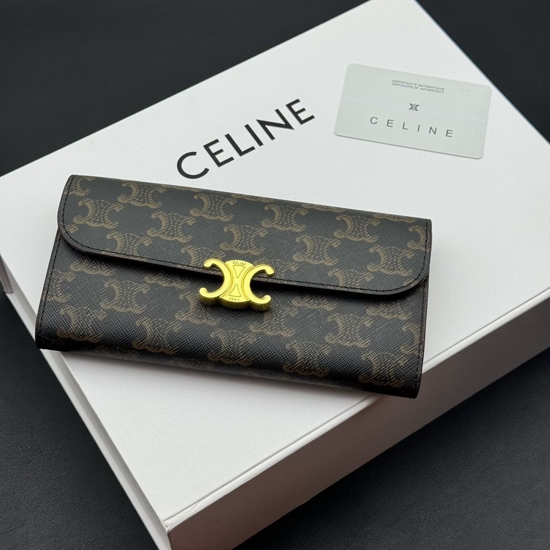 CELINE ブラック 長財布　最終値下げ 未使用品】最終値下げ CELINE セリーヌ ウォレット 長財布 小銭入れ