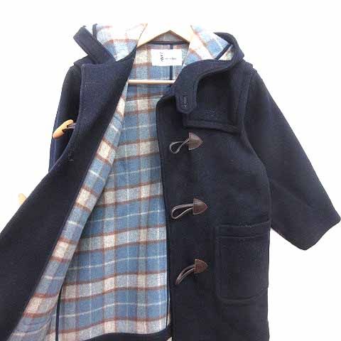 トラサルディ TRUSSARDI ダッフルコート フード ウール 130 紺