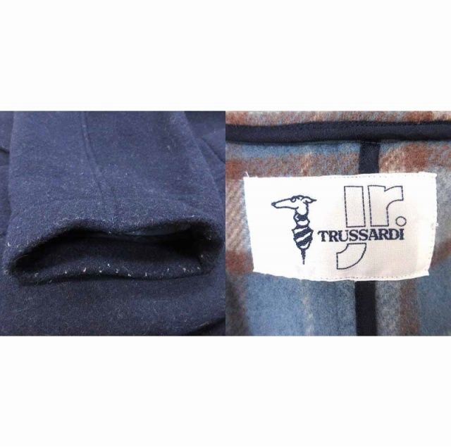 トラサルディ TRUSSARDI ダッフルコート フード ウール 130 紺