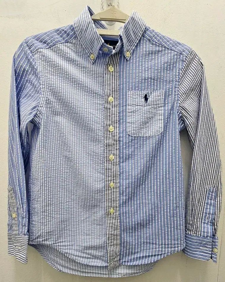 ポロ ラルフローレン ストライプ キッズ シャツ ブルー (8) ショップ