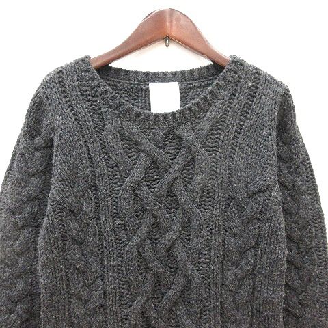 【Whim Gazette】ウィムガゼット ウール混 ロングニットワンピース F ウィムガゼット Whim Gazette ワンピース ニット ミモレ ロング 長袖