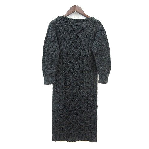 【Whim Gazette】ウィムガゼット ウール混 ロングニットワンピース F ウィムガゼット Whim Gazette ワンピース ニット ミモレ ロング 長袖