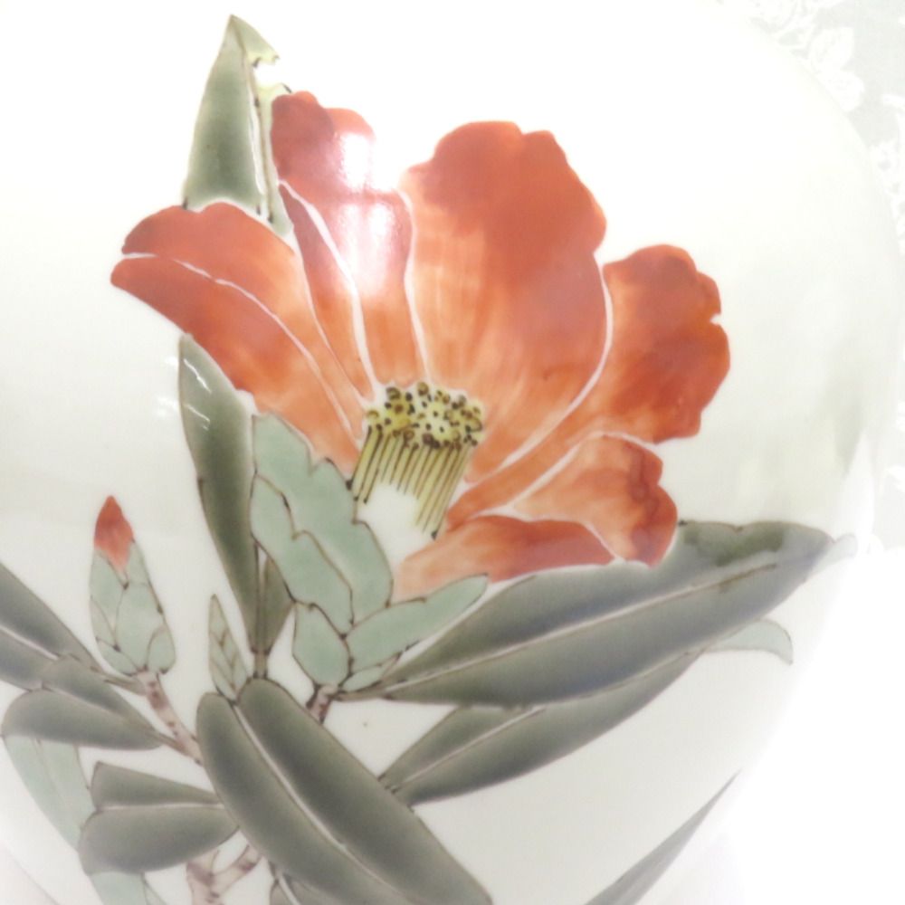 九谷焼 骨董・民芸品 インテリア 山田義明 龍山 龍山窯 花生 花器 花瓶