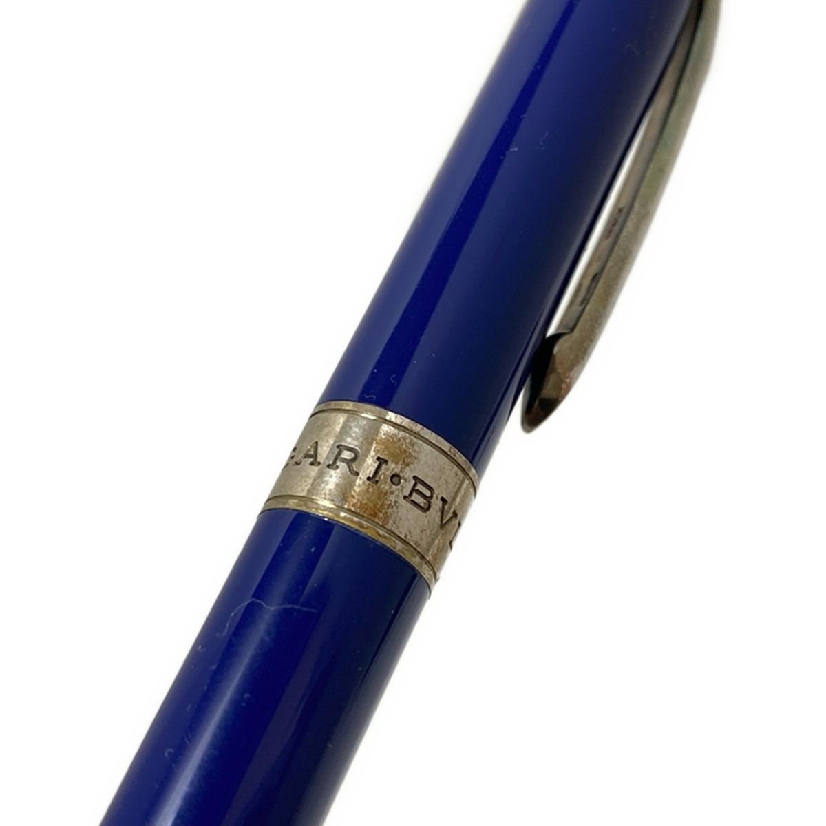 BVLGARI(ブルガリ) ボールペン - ネイビー×シルバー インクあり(黒