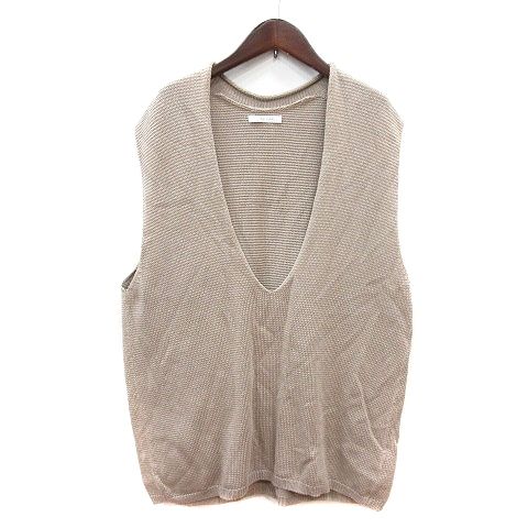 Plageプラージュ WO オーバーベスト ベージュ Vネック ウール混紡 プラージュ Plage ベスト ニット プルオーバー Vネック ベージュ /MN