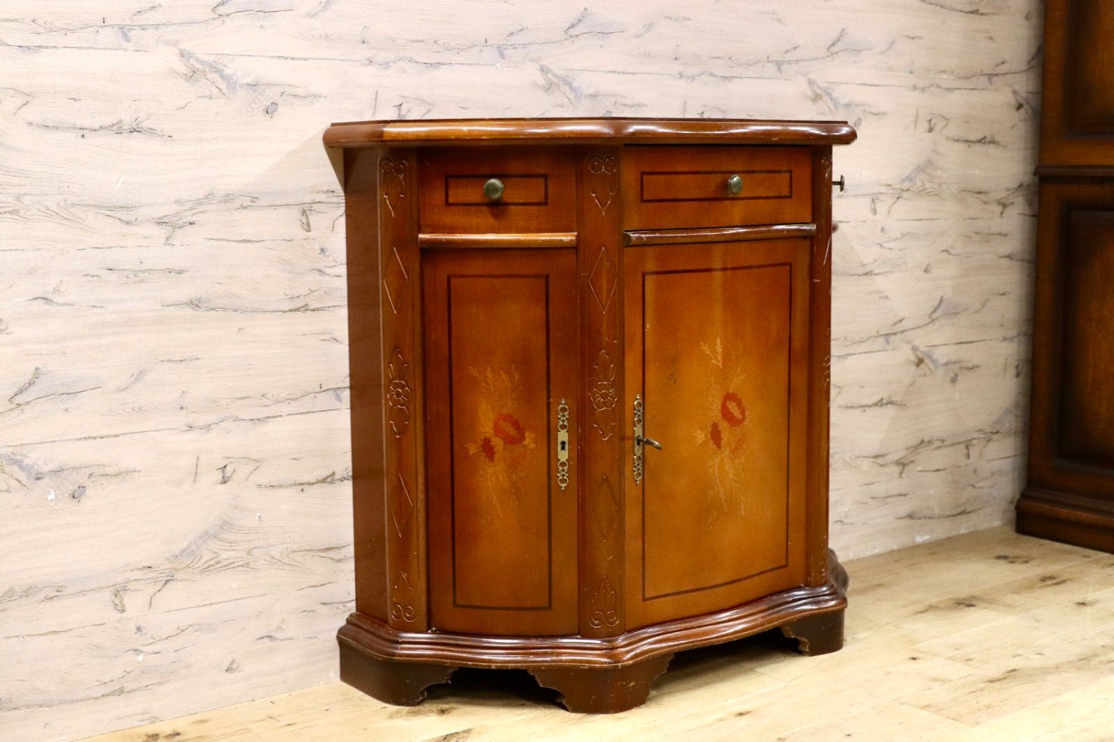 GMIS397○イタリア製 アンティーク サイドチェスト サイドボード