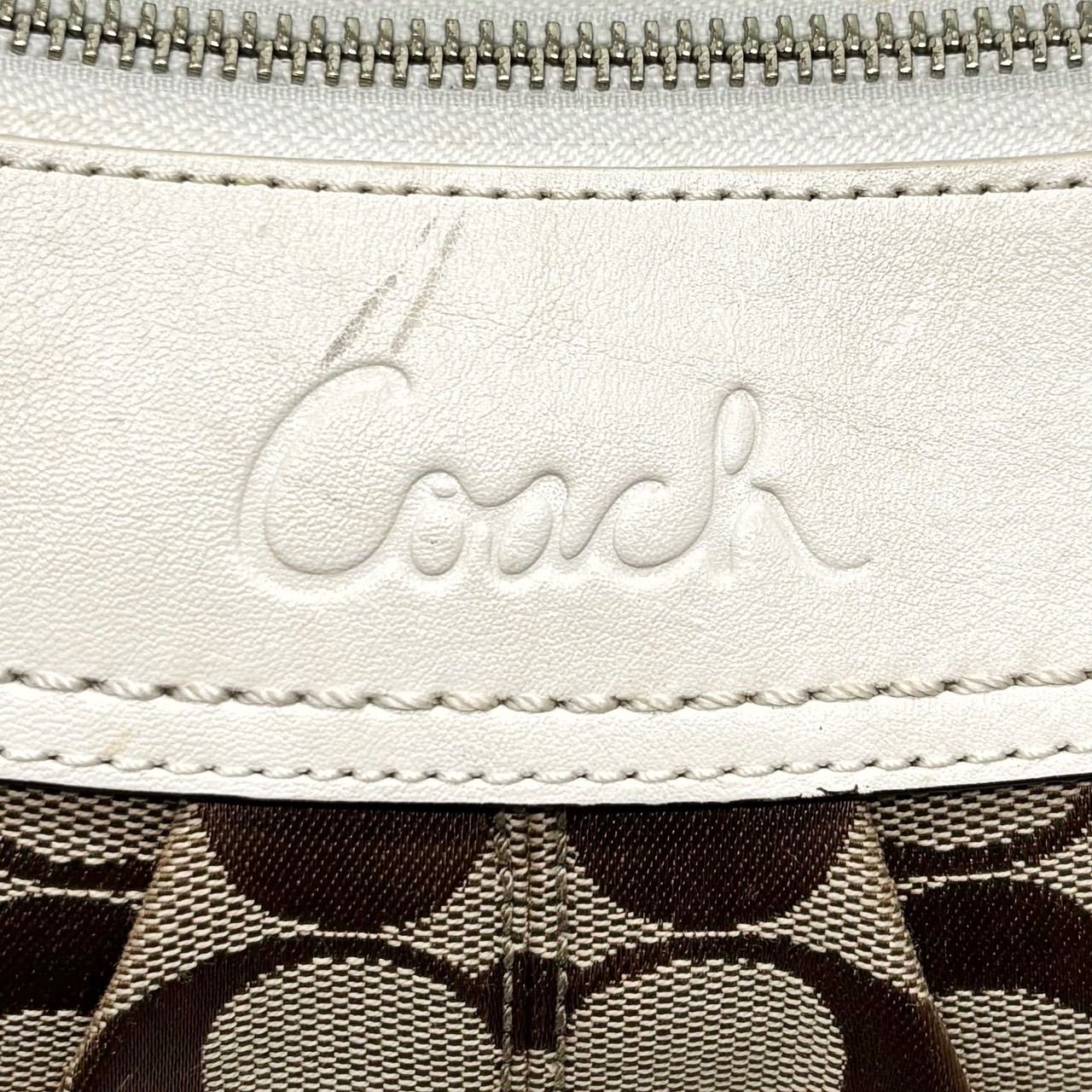 レディース 【良品】 coach y2k signature canvas handbag accessory