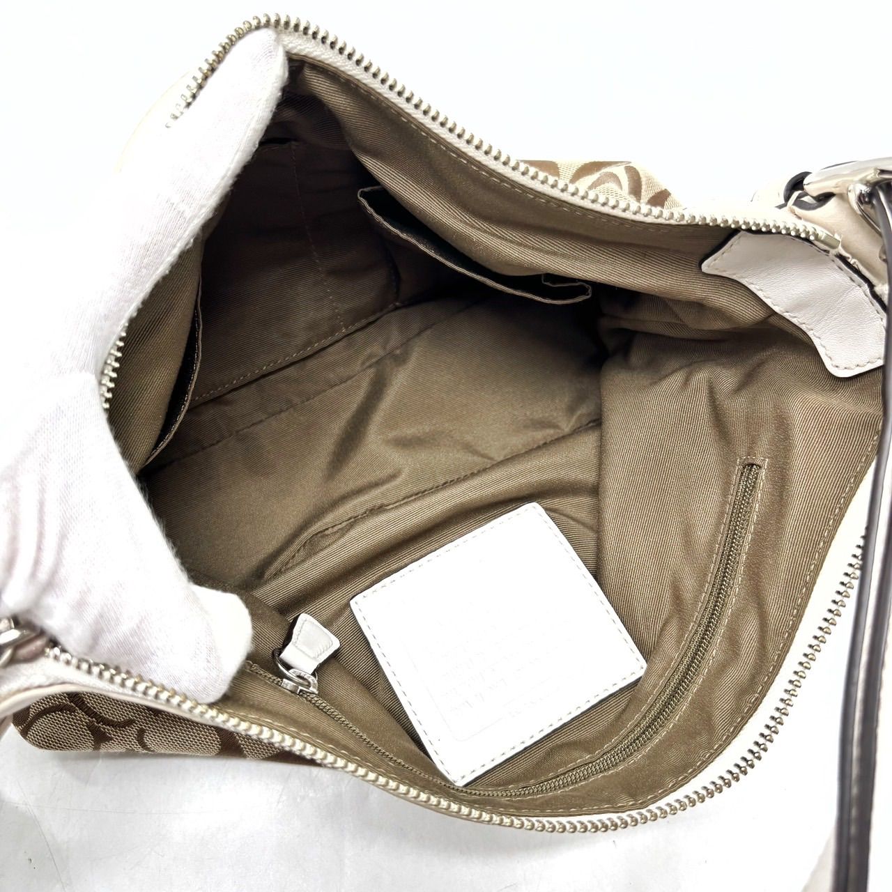 レディース 【良品】 coach y2k signature canvas handbag accessory