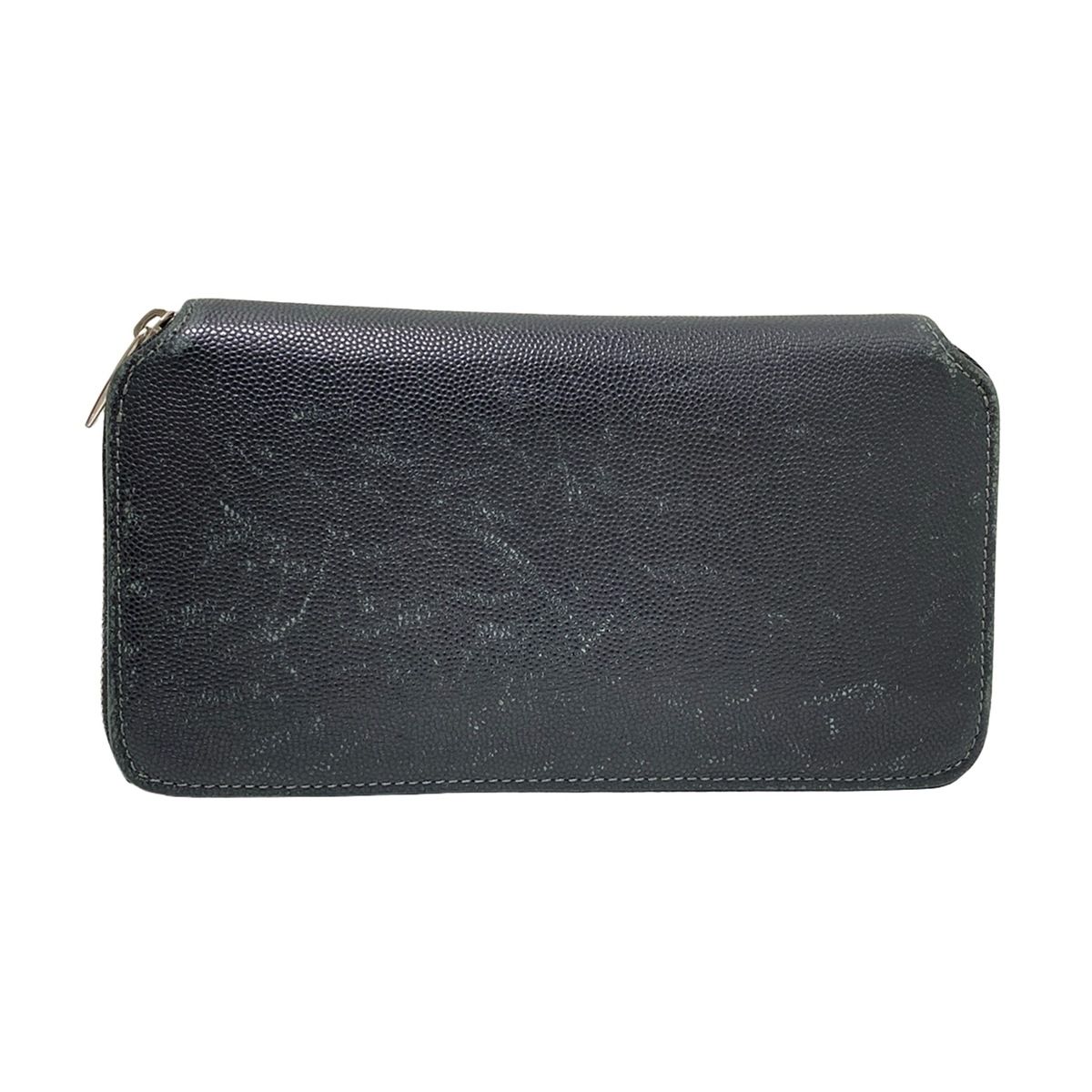 Cartier(カルティエ) 長財布 サントス 黒 ラウンドファスナー レザー