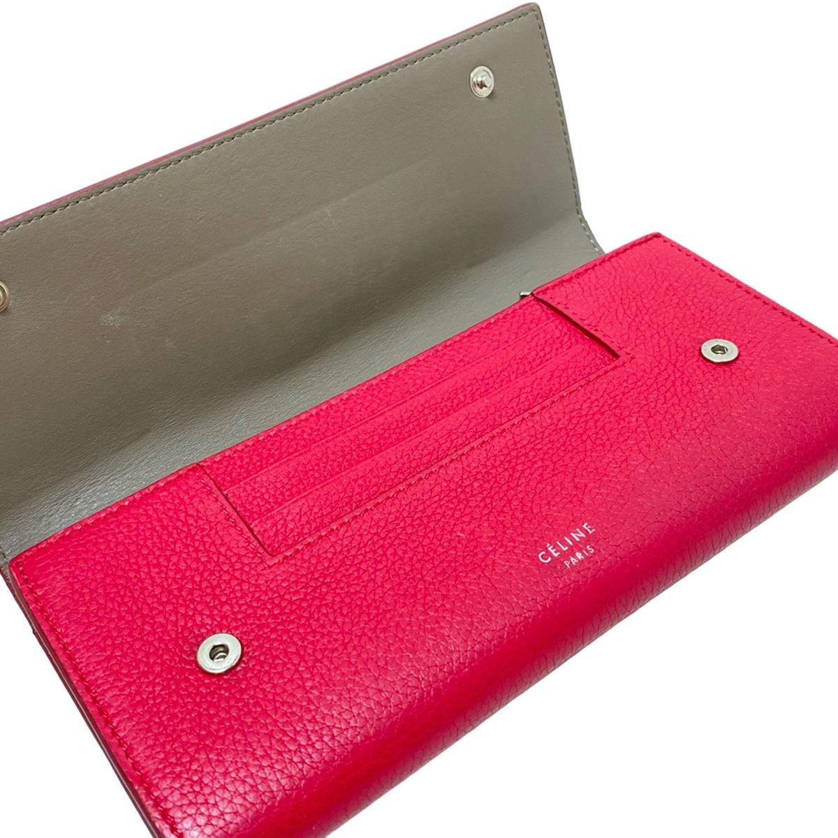 CELINE(セリーヌ) 長財布 ラージフラップマルチファンクション レッド