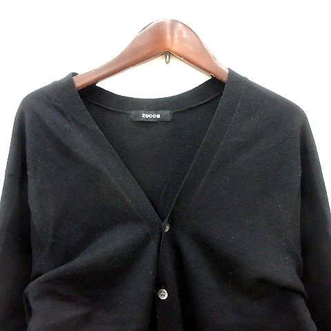 ズッカ zucca カーディガン ニット ウール カシミヤ混 M 黒 ブラック