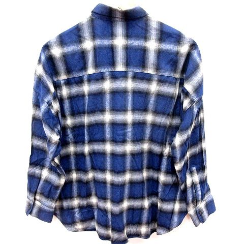 スピック&スパン Spick&Span シャツ 長袖 チェック F 青 ブルー グレー