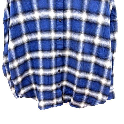 スピック&スパン Spick&Span シャツ 長袖 チェック F 青 ブルー グレー