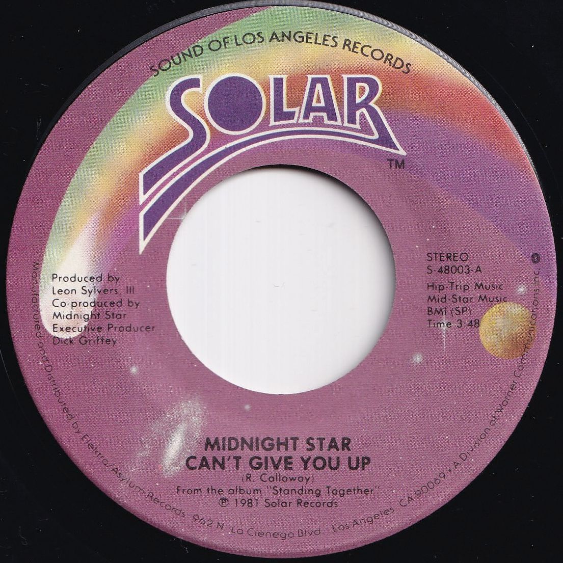Midnight Star Can't Give You Up / Hold Out Solar US S 48003 213933