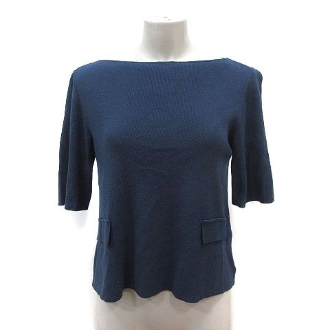 セオリーリュクス theory luxe カットソー ボートネック 五分袖 38 青