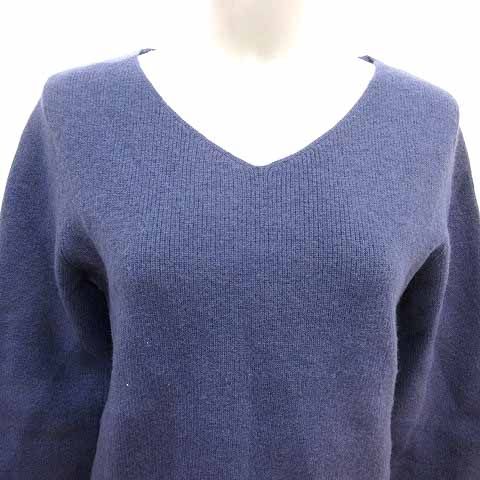 ミラオーウェン Mila Owen ニット セーター Vネック 長袖 0 S 紺