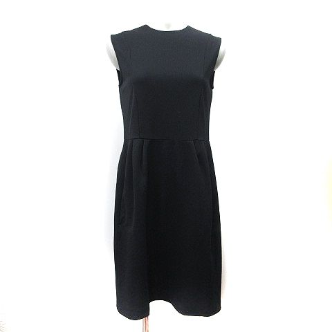 ヨーコチャン YOKO CHAN ワンピース ひざ丈 ノースリーブ 38 M 黒
