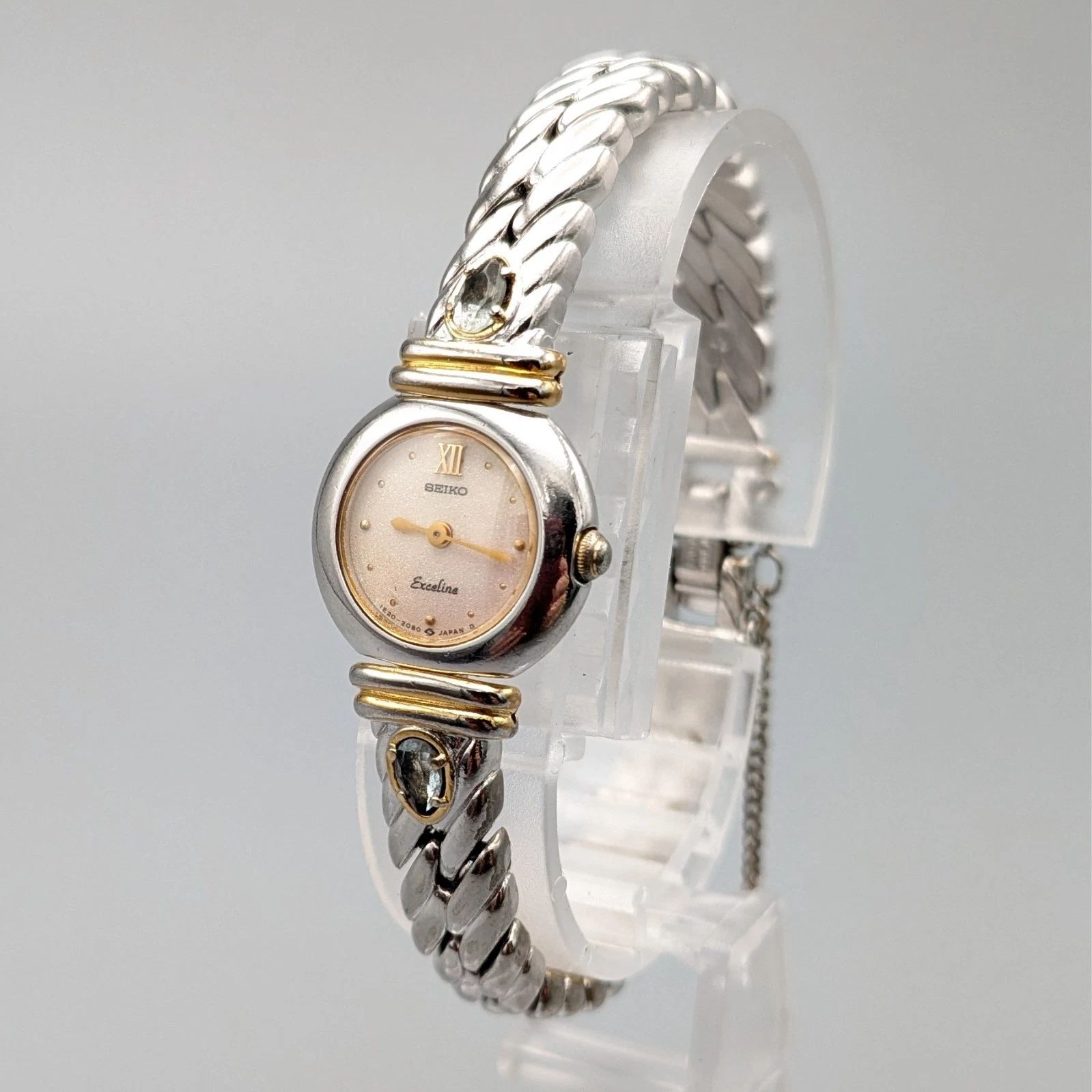 81 稼働【美品】SEIKO 時計　Exceline レディース　オーバル ビンテージ 1988 SEIKO セイコー Exceline エクセリーヌ ジュエリー