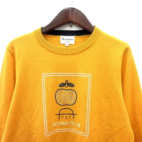 ピッコーネ PICONE CLUB ニット カットソー 刺繍 長袖 ラインストーン