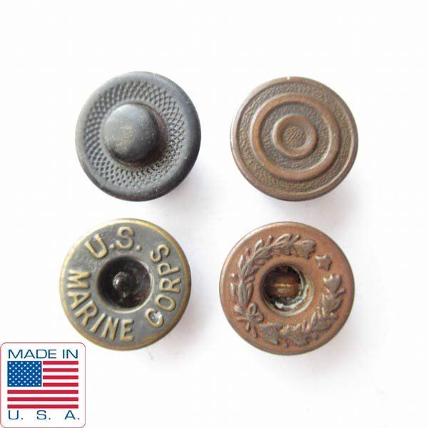 40s US.MARINE CORPSドーナツ ボタン,1910s PILSHER'S,月桂樹,3重円