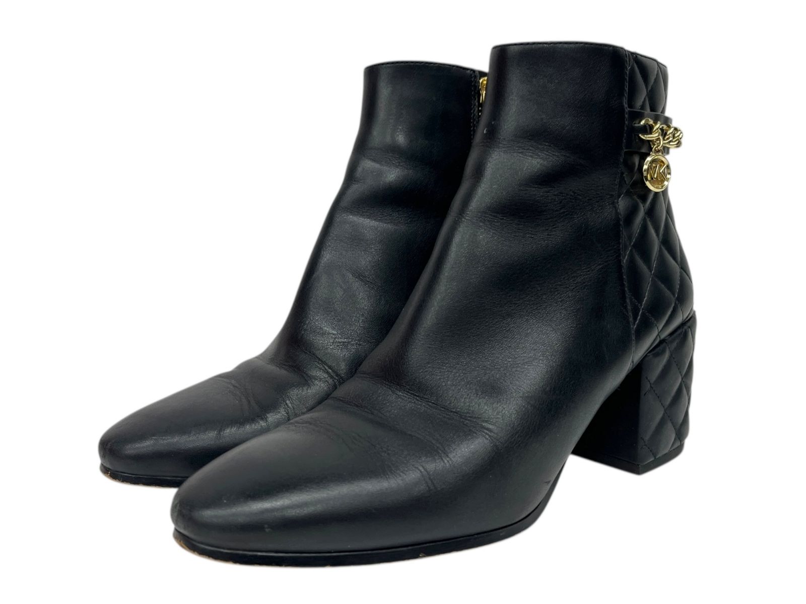 MICHAEL KORS (マイケルコース) レザー ショートブーツ ロゴチャーム