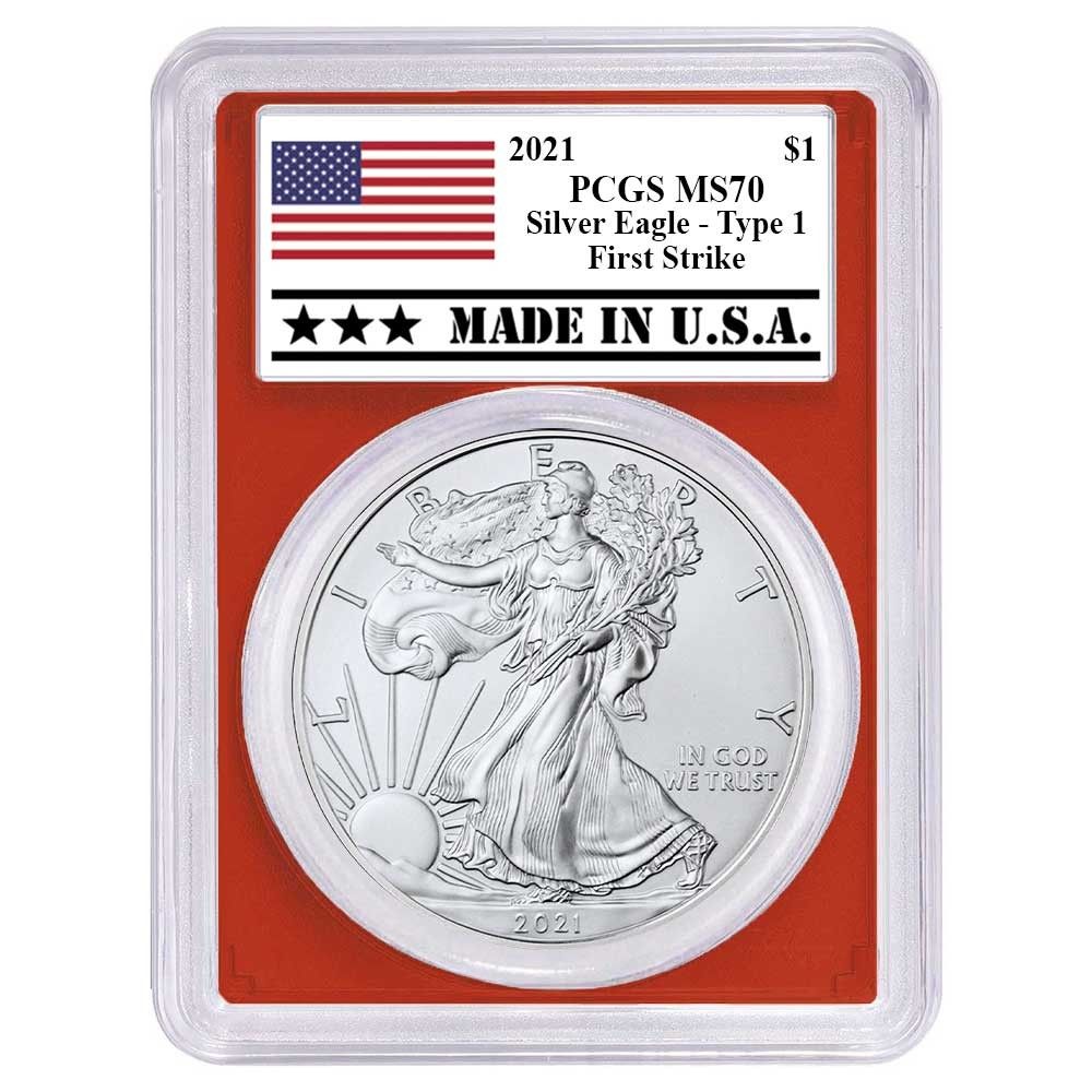 2021年 1ドル タイプ1 アメリカン シルバー イーグル PCGS MS70 FS