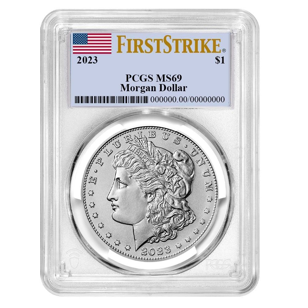 2023年 1ドル モルガン銀貨 PCGS MS69 FS フラッグラベル - メルカリ