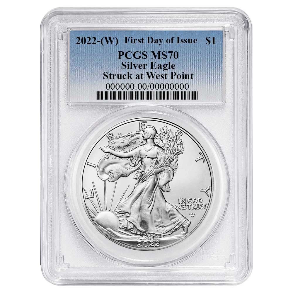 2022年 (W) 1ドル アメリカン シルバー イーグル PCGS MS70 FDOI