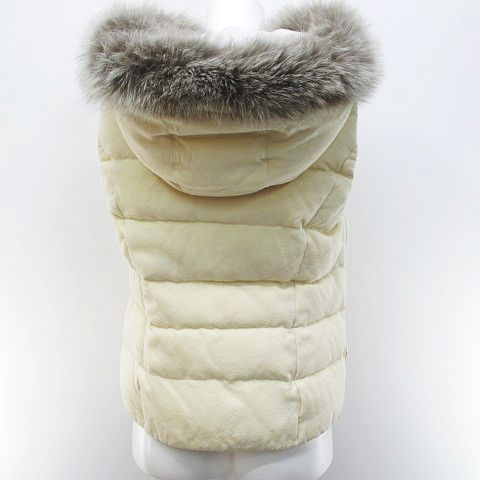 アナイ ANAYI リバーシブル ダウン ベスト ジャケット 38 ベージュ